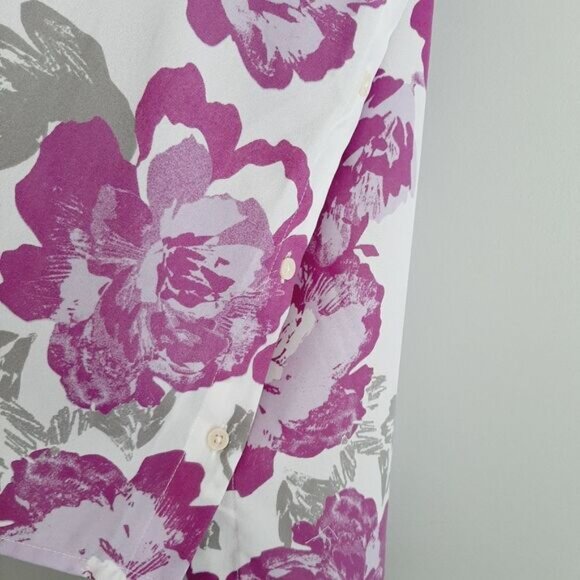 BANANA REPUBLIC | Hi-Low Hem Button Down Light Shirt Top Floral Sz S - Picture 5 of 11
